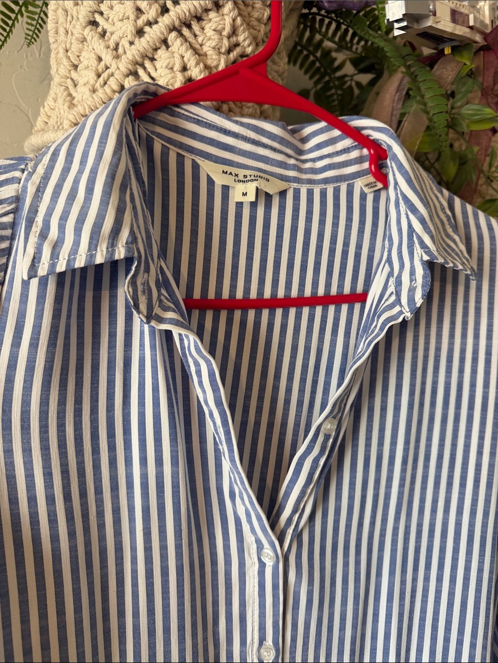 Target Blue and White Striped Tiered Midi Dress - Picture 5 of 8